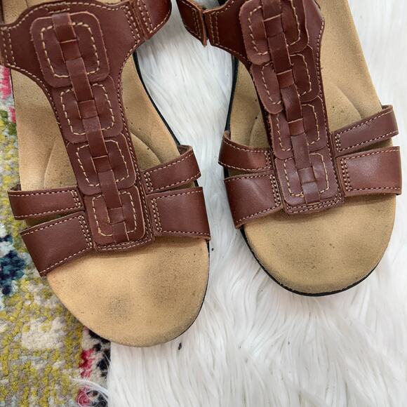 Clarks Neutral Brown Leather Laurieann Kay Slingback T-Strap Sandal 11 - Picture 3 of 8